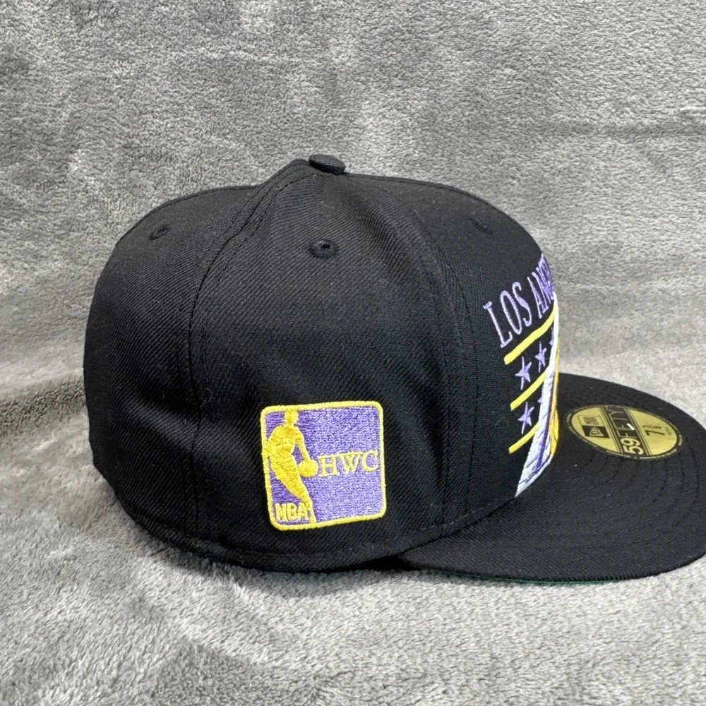 Los Angeles Lakers NBA New Era 59FIFTY Fitted Hat Star Stud‎ Size 7 3/8 HWC NWT